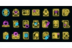 Certificate of birth icons set vector neon Product Image 1