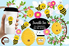 Bumble bee cliparts, Honey bee cliparts, graphics, illustrations AMB-1053 Product Image 1