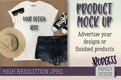 MOCK UP White t-shirt summer hat | High Resolution JPEG Product Image 1