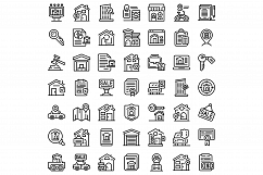 Rent icons set, outline style Product Image 1