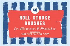 40 Roll Stroke Brushes for Illustrator &amp; Photoshop Product Image 1