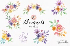 Watercolor Flower Petal Ombre Wreaths Frames Pattern Package Product Image 11