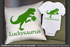 Dinosaur Svg File - Luckysaurus St. Patricks Day - 1066 Product Image 2