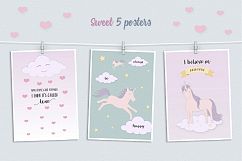 Cute Funny Unicorn Illustration Set Product Image 3
