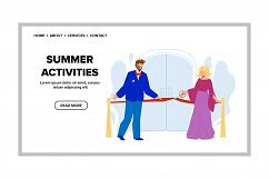 Summer Activities Start Work After Ceremony Vector Product Image 1