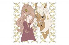 A Girl And Her Horse | JPEG/PNG | Clip Art Illustration Product Image 2
