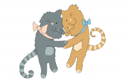 Hugging Cats - Best Friends CLIP ART | PNG/JPEG Product Image 1