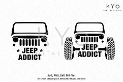 Jeep Wrangler Addict Off road 4x4 svg png dxf eps files Product Image 1