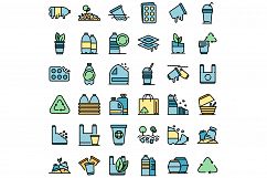 Biodegradable plastic icons set vector flat Product Image 1