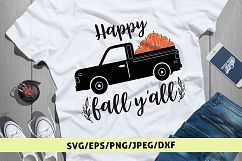 Happy Fall Y&#039;all - Thanksgiving SVG EPS DXF PNG Cutting File Product Image 1