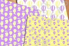 Purple and Yellow Hot Air Balloons Digital Papers Product Image 2