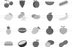 150 Natural Food Flat Greyscale Icons Product Image 2
