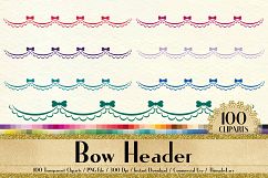 100 Bow Header Clip Arts, Transparent Decoration Clip Arts Product Image 1