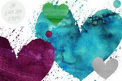 Watercolor Heart Clipart Set Product Image 2