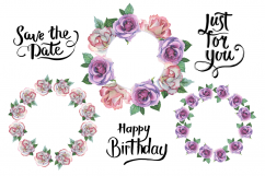 Romantic set of 6 PNG watercolor roses Product Image 2