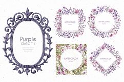 Purple dreams. Watercolor cliparts Product Image 8