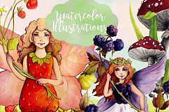 Watercolor Fruit Fairy Cliparts Product Image 2