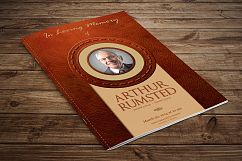 Leather Funeral Program Publisher Template - 8 PAGES Product Image 3