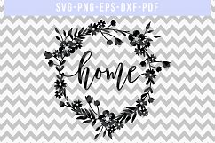 Home Wreath SVG Cut File, Laurel Papercut, DXF, PDF, PNG Product Image 4