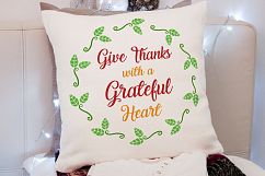 Thanksgiving SVG Give thanks Leaves frame Arrow Heart Svg Product Image 3