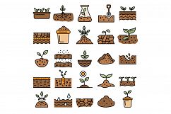 Soil ground icons vector flat Product Image 1