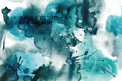 8 Teal watercolor textures, HQ 3527x2400px 300 DPI JPG Product Image 2