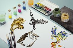 Watercolor birds set Product Image 4