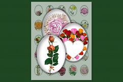 Oval Printable Flowers, Flowers Digital Gollage Sheet Product Image 3