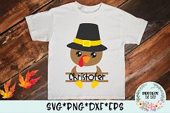 Turkey Pilgrim Split Name Boy Girl Bundle Monogram SVG Product Image 3