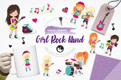 Girl Rock Band  graphics and illustrations Product Image 1