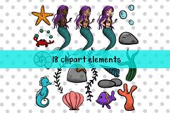 Mermaid Doodles Volume 1 18 clip art elements Product Image 2