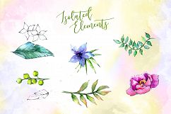 Wonderful tropical plant PNG watercolor set Product Image 3