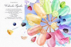 Summer Watercolor Popsicle Graphics Set and Patterns Product Image 1