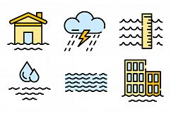 Flood icons vector flat Product Image 1