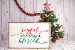 Joyful Merry &amp; Blessed SVG - Christmas SVG Cut File DXF EPS Product Image 3