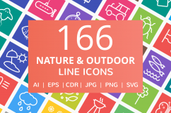 166 Nature &amp; Outdoor Line Multicolor B/G Icons Product Image 1