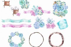Watercolor Succulents &amp; Wreath Product Image 2