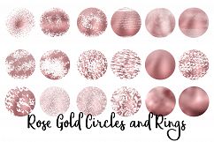Rose Gold Circles and Rings Clipart, Transparent PNG Product Image 3