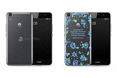 Huawei Y6 UV TPU Clear Case Design Mockup 2015 (Front-Back) Product Image 1