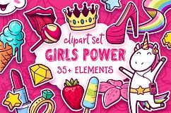 Girls Power. Clipart and pattern set Product Image 1