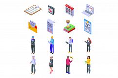 Assignment icons set, isometric style Product Image 1