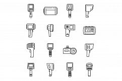 Thermal imager device icons set, outline style Product Image 1