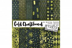 Gold Foil Chalkboard Digital Paper Product Image 1