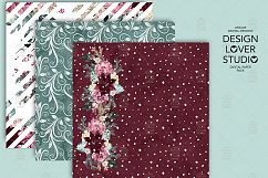 Burgundy Christmas digital paper pack II Product Image 3