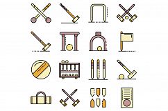 Croquet icons set vector flat Product Image 1