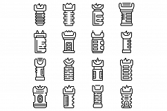 Taser icons set, outline style Product Image 1