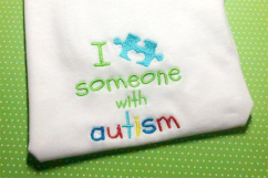 I Love Someone with Autism Puzzle Piece Applique Embroidery Product Image 2