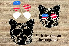 Dogs USA Flag Glasses Paw SVG German shepherd Yorkshire 856S Product Image 2