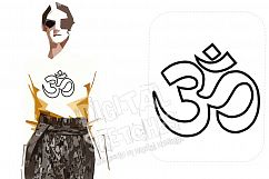 Om Applique Machine Embroidery Design 4 Sizes Product Image 1