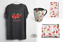 Strawberry watercolor design Product Image 4